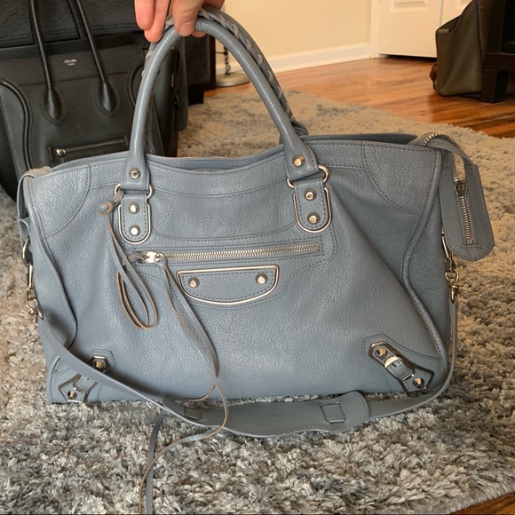 balenciaga metallic city bag